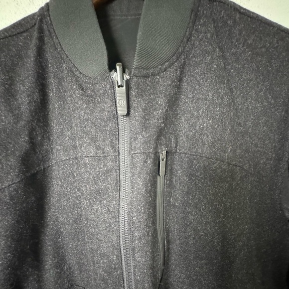Lululemon Roam Far Wool Goose Down Bomber Puffer Jacket Black/Heathered Black 10 - Picture 11 of 16